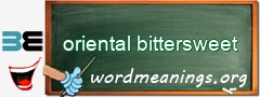 WordMeaning blackboard for oriental bittersweet